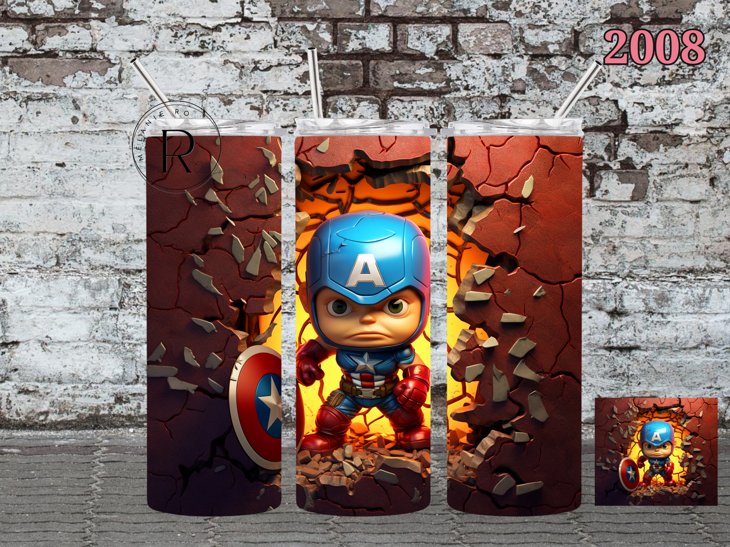 Baby Captain America Brown Wall