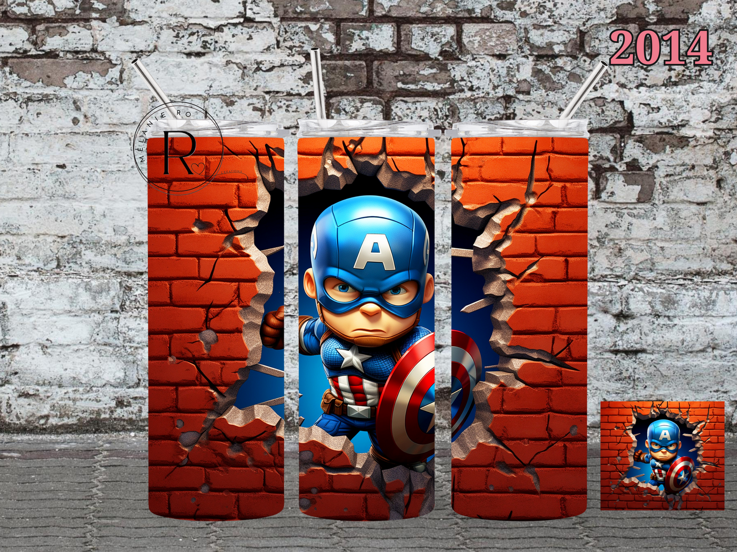 Baby Captain America Brick Wall