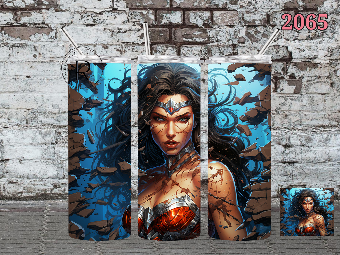 WonderWoman Blue Glow Tumbler