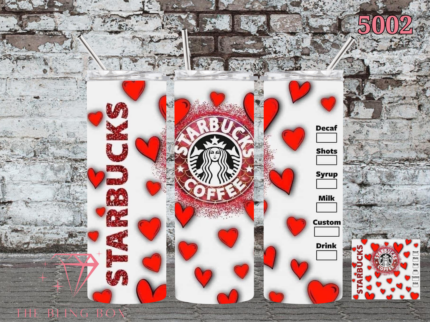 Light Grey with Red Hearts SB